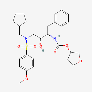 B1682198 [(3S)-tetrahydrofuran-3-yl] N-[(1S,2R)-1-benzyl-3-[cyclopentylmethyl-(4-methoxyphenyl)sulfonyl-amino]-2-hydroxy-propyl]carbamate CAS No. 160231-42-5