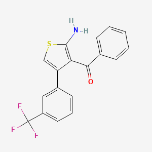 molecular formula C18H12F3NOS B1682199 2-氨基-4-[3-(三氟甲基)苯基]噻吩-3-基苯甲酮 CAS No. 1018830-99-3