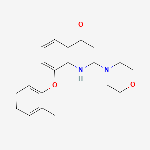 molecular formula C20H20N2O3 B1682240 8-(2-甲基苯氧基)-2-(4-吗啉基)-1H-喹啉-4-酮 CAS No. 351071-62-0