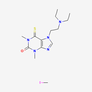 B1682248 Theophylline, 7-(2-(diethylamino)ethyl)-6-thio-, methiodide CAS No. 97194-78-0