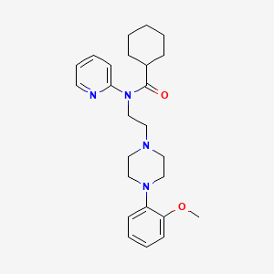 molecular formula C25H34N4O2 B1682269 环己烷甲酰胺，n-[2-[4-(2-甲氧基苯基)-1-哌嗪基]乙基]-n-2-吡啶基- CAS No. 162760-96-5