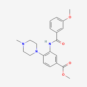 molecular formula C21H25N3O4 B1682272 3-[(3-甲氧基苯甲酰)氨基]-4-(4-甲基哌嗪-1-基)苯甲酸甲酯 CAS No. 890190-22-4