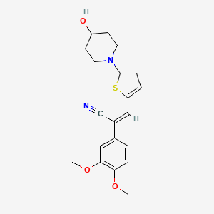 molecular formula C20H22N2O3S B1682355 (Z)-2-(3,4-二甲氧基苯基)-3-(5-(4-羟基哌啶-1-基)噻吩-2-基)丙烯腈 CAS No. 912287-56-0
