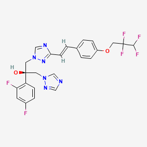 B1682408 (+)-(R)-2-(2,4-Difluorophenyl)-1-(3-((E)-4-(2,2,3,3-tetrafluoropropoxy)styryl)-1,2,4-triazol-1-yl)-3-(1,2,4-triazol-1-yl)propan-2-ol CAS No. 141113-28-2