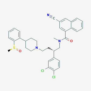 3-cyano-N-[(2S)-2-(3,4-dichlorophenyl)-4-[4-[2-[(S)-methylsulfinyl]phenyl]piperidin-1-yl]butyl]-N-methylnaphthalene-1-carboxamide