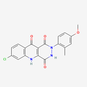 7-Chloro-4-hydroxy-2-(4-methoxy-2-methylphenyl)-1,2,5,10-tetrahydropyridazino[4,5-b]quinoline-1,10-dione