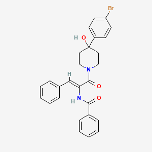 B1682428 N-(3-(4-(4-Bromophenyl)-4-hydroxypiperidin-1-yl)-3-oxo-1-phenylprop-1-en-2-yl)benzamide CAS No. 2141978-86-9