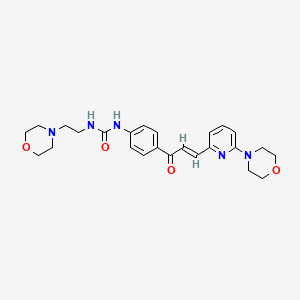 B1682456 N-[2-(4-Morpholinyl)ethyl]-N'-[4-[3-[6-(4-morpholinyl)-2-pyridinyl]-1-oxo-2-propen-1-yl]phenyl]urea CAS No. 867164-40-7