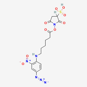 molecular formula C16H19N6O9S B1682525 磺基琥珀酰亚胺酯 6-((4-叠氮基-2-硝基苯基)氨基)己酸盐 CAS No. 102568-43-4