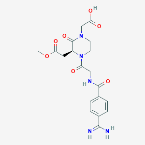molecular formula C18H21N5O7 B1682583 4-(4-Amidinobenzoylglycyl)-3-methoxycarbonyl-2-oxopiperazine-1-acetic acid CAS No. 176655-58-6