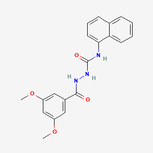 molecular formula C20H19N3O4 B1682608 1-[(3,5-二甲氧基苯甲酰)氨基]-3-萘-1-基脲 CAS No. 444932-31-4