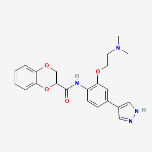 molecular formula C22H24N4O4 B1682621 N-(2-(2-(二甲氨基)乙氧基)-4-(1H-吡唑-4-基)苯基)-2,3-二氢苯并[b][1,4]二噁英-2-甲酰胺 CAS No. 1072959-67-1