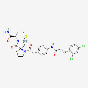 (2R,4'R,8a'R)-1-(2-(4-(2-(2,4-dichlorophenoxy)acetamido)phenyl)acetyl)-6'-oxotetrahydro-2'H,6'H-spiro[pyrrolidine-2,7'-pyrrolo[2,1-b][1,3]thiazine]-4'-carboxamide