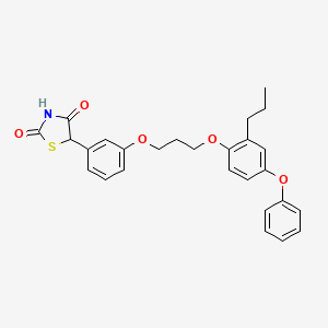 B1682655 5-[3-[3-[4-(Phenoxy)-2-propylphenoxy]propoxy]phenyl]-1,3-thiazolidine-2,4-dione CAS No. 228577-00-2