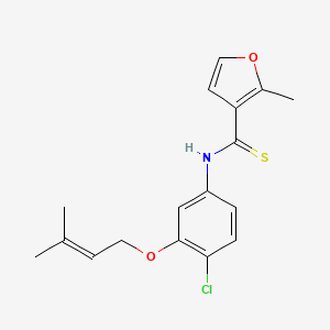 molecular formula C17H18ClNO2S B1682681 2-甲基-呋喃-3-甲硫酸[4-氯-3-(3-甲基-丁-2-烯氧基)-苯基]-酰胺 CAS No. 178870-32-1