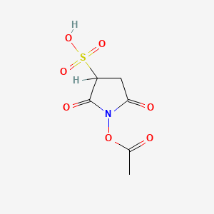 molecular formula C6H7NO7S B1682710 1-乙酰氧基-2,5-二氧代吡咯烷-3-磺酸 CAS No. 152305-87-8