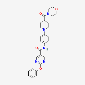 B1682772 N-[4-[4-(4-Morpholinylcarbonyl)-1-piperidinyl]phenyl]-2-phenoxy-5-pyrimidinecarboxamide CAS No. 927878-49-7