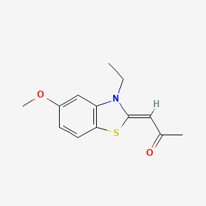 molecular formula C13H15NO2S B1682776 (Z)-1-(3-Ethyl-5-methoxy-2,3-dihydrobenzothiazol-2-ylidene)propan-2-one CAS No. 719277-26-6