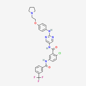 molecular formula C31H28ClF3N6O3 B1682779 2-Chloro-N-[2-[4-(2-pyrrolidin-1-ylethoxy)anilino]pyrimidin-5-yl]-5-[[3-(trifluoromethyl)benzoyl]amino]benzamide CAS No. 1001341-27-0