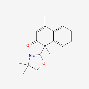 molecular formula C17H19NO2 B1682788 1-(4,4-Dimethyl-4,5-dihydro-oxazol-2-yl)-1,4-dimethyl-1H-naphthalen-2-one CAS No. 153312-20-0