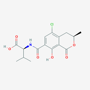 B1682821 N-((5-Chloro-8-hydroxy-3-methyl-1-oxo-7-isochromanyl)carbonyl)valine CAS No. 56222-78-7