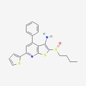 B1682838 2-(Butylsulfinyl)-4-phenyl-6-(2-thienyl)-thieno[2,3-b]pyridin-3-amine CAS No. 459147-39-8
