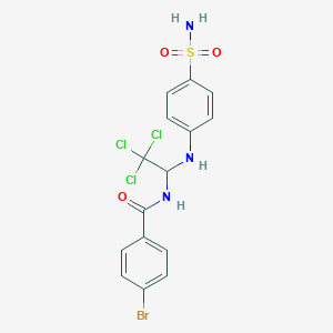 B1682852 4-bromo-N-[2,2,2-trichloro-1-(4-sulfamoylanilino)ethyl]benzamide CAS No. 257612-36-5