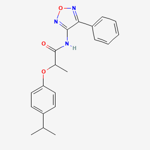 molecular formula C20H21N3O3 B1682864 N-(4-phenyl-1,2,5-oxadiazol-3-yl)-2-[4-(propan-2-yl)phenoxy]propanamide CAS No. 874129-53-0