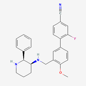 molecular formula C26H26FN3O B1682869 3-fluoro-4-[4-methoxy-3-[[[(2S,3S)-2-phenylpiperidin-3-yl]amino]methyl]phenyl]benzonitrile CAS No. 408372-05-4