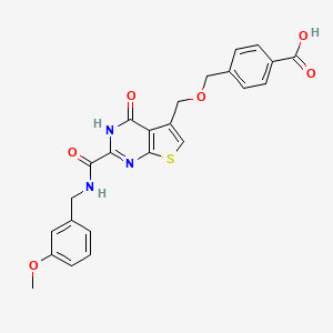 molecular formula C24H21N3O6S B1682871 4-[[2-[(3-Methoxyphenyl)methylcarbamoyl]-4-oxo-3H-thieno[2,3-d]pyrimidin-5-yl]methoxymethyl]benzoic acid CAS No. 869296-13-9