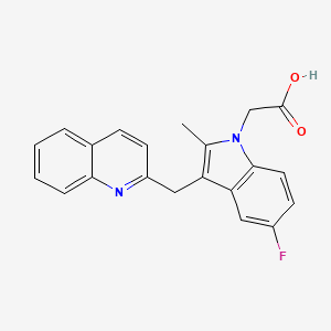 molecular formula C21H17FN2O2 B1682908 2-(5-氟-2-甲基-3-(喹啉-2-基甲基)-1H-吲哚-1-基)乙酸 CAS No. 851723-84-7