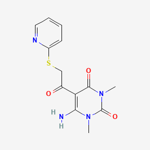 B1682919 6-Amino-1,3-dimethyl-5-(2-pyridin-2-ylsulfanylacetyl)pyrimidine-2,4-dione CAS No. 863421-32-3