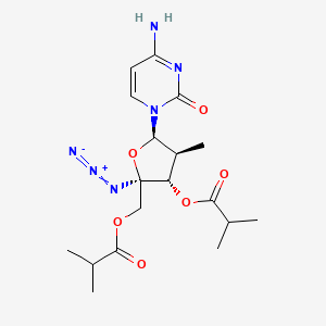 B1682965 2(1H)-Pyrimidinone, 4-amino-1-(4-c-azido-2-deoxy-2-methyl-3,5-bis-O-(2-methyl-1-oxopropyl)-beta-D-arabinofuranosyl)- CAS No. 1019639-33-8