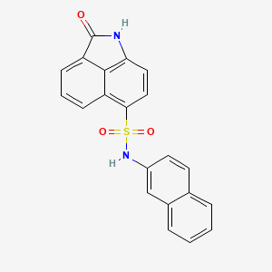 molecular formula C21H14N2O3S B1682972 N-(Naphthalen-2-yl)-2-oxo-1,2-dihydrobenzo[cd]indole-6-sulfonamide CAS No. 920116-81-0