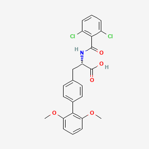 molecular formula C24H21Cl2NO5 B1682992 (S)-2-(2,6-二氯苯甲酰氨基)-3-(2',6'-二甲氧基-[1,1'-联苯]-4-基)丙酸 CAS No. 232271-19-1