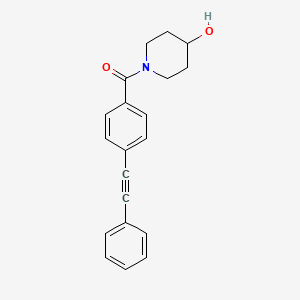 molecular formula C20H19NO2 B1683069 (4-羟基哌啶-1-基)(4-(苯乙炔基)苯基)甲酮 CAS No. 393110-43-5