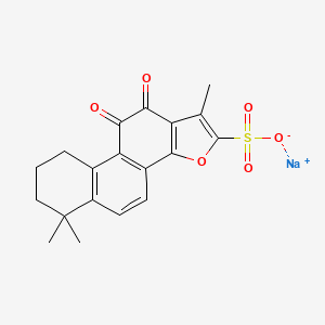 molecular formula C19H17NaO6S B1683162 1,6,6-三甲基-10,11-二氧代-6,7,8,9,10,11-六氢菲并[1,2-b]呋喃-2-磺酸钠 CAS No. 69659-80-9