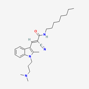 molecular formula C26H38N4O B1683214 2-Cyano-N-octyl-3-[1-(3-dimethylaminopropyl)-2-methyl-1Hindol-3-yl]-acrylamide CAS No. 1128165-86-5