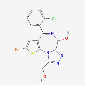 4-Bromo-7-(2-chlorophenyl)-13-(hydroxymethyl)-3-thia-1,8,11,12-tetrazatricyclo[8.3.0.02,6]trideca-2(6),4,7,10,12-pentaen-9-ol