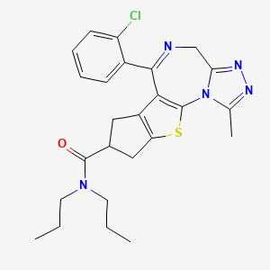 molecular formula C25H28ClN5OS B1683294 6-(2-Chlorophenyl)-8,9-dihydro-1-methyl-N,N-dipropyl-4H,7H-cyclopenta(4,5)thieno(3,2-f)(1,2,4)triazolo(4,3-a)(1,4)diazepine-8-carboxamide CAS No. 114800-19-0