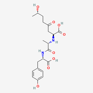 molecular formula C20H28N2O8 B1683298 L-Tyrosine, N-((1S,6S)-1-carboxy-6-hydroxy-3-oxoheptyl)-L-alanyl- CAS No. 109075-64-1