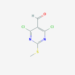 molecular formula C6H4Cl2N2OS B016833 4,6-Dichloro-2-(methylthio)pyrimidine-5-carbaldehyde CAS No. 33097-11-9