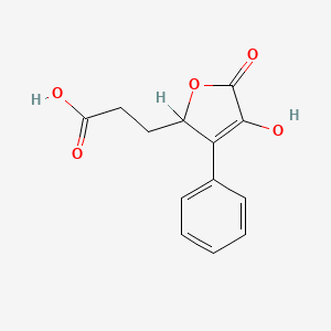 molecular formula C13H12O5 B1683303 3-(4-hydroxy-5-oxo-3-phenyl-2H-furan-2-yl)propanoic acid CAS No. 105364-56-5