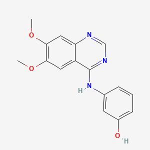 molecular formula C16H15N3O3 B1683306 4-[3-Hydroxyanilino]-6,7-dimethoxyquinazoline CAS No. 211555-08-7