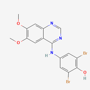 B1683308 2,6-Dibromo-4-[(6,7-dimethoxy-4-quinazolinyl)amino]phenol CAS No. 211555-05-4
