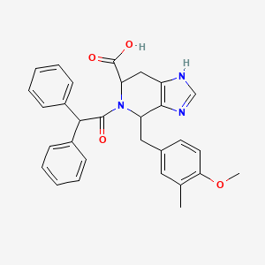 molecular formula C30H29N3O4 B1683315 5-(2,2-Diphenylacetyl)-4-[(4-methoxy-3-methylphenyl)methyl]-1,4,6,7-tetrahydroimidazo[4,5-c]pyridine-6-carboxylic acid CAS No. 114785-18-1