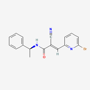 molecular formula C17H14BrN3O B1683322 (S,E)-3-(6-Bromopyridin-2-yl)-2-cyano-N-(1-phenylethyl)acrylamide CAS No. 857064-38-1