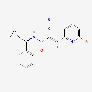 B1683323 (S,E)-3-(6-Bromopyridin-2-yl)-2-cyano-N-(cyclopropyl(phenyl)methyl)acrylamide CAS No. 951693-87-1