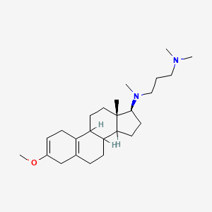 molecular formula C25H42N2O B1683345 N'-[(13S,17S)-3-methoxy-13-methyl-1,4,6,7,8,9,11,12,14,15,16,17-dodecahydrocyclopenta[a]phenanthren-17-yl]-N,N,N'-trimethylpropane-1,3-diamine CAS No. 112646-88-5