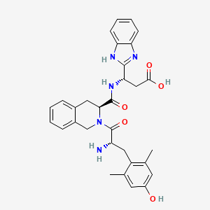 molecular formula C31H33N5O5 B1683366 (3S)-3-[[(3S)-2-[(2S)-2-amino-3-(4-hydroxy-2,6-dimethylphenyl)propanoyl]3,4-dihydro-1H-isoquinoline-3-carbonyl]amino]-3-(1H-benzimidazol-2-yl)propanoic acid CAS No. 480446-44-4